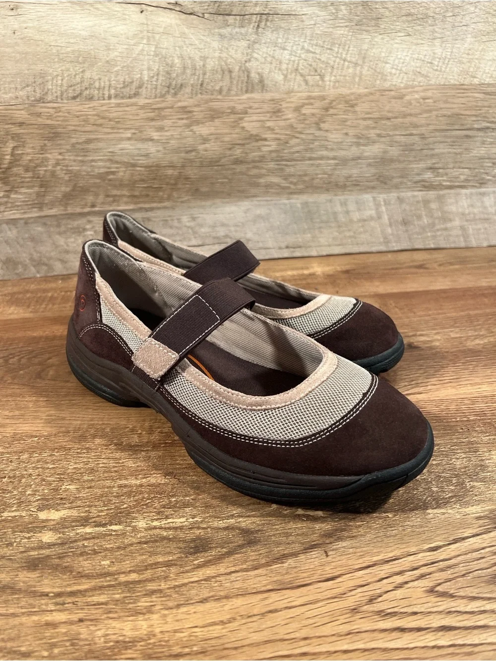 Rockport Brown and Beige Mary Jane Flats